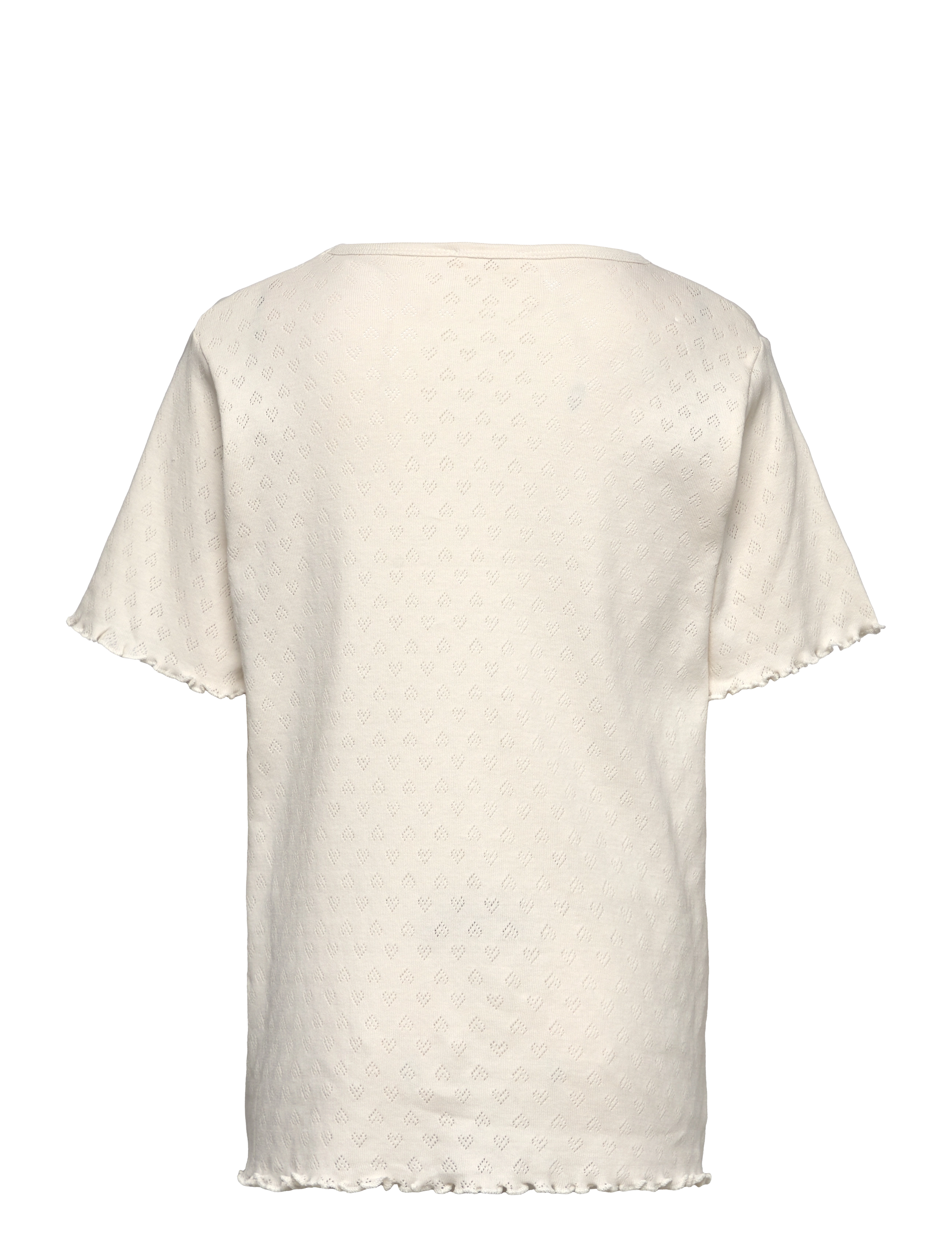 Copenhagen Colors - POINTELLE HEART T-SHIRT - stutterma bolir - cream - 1
