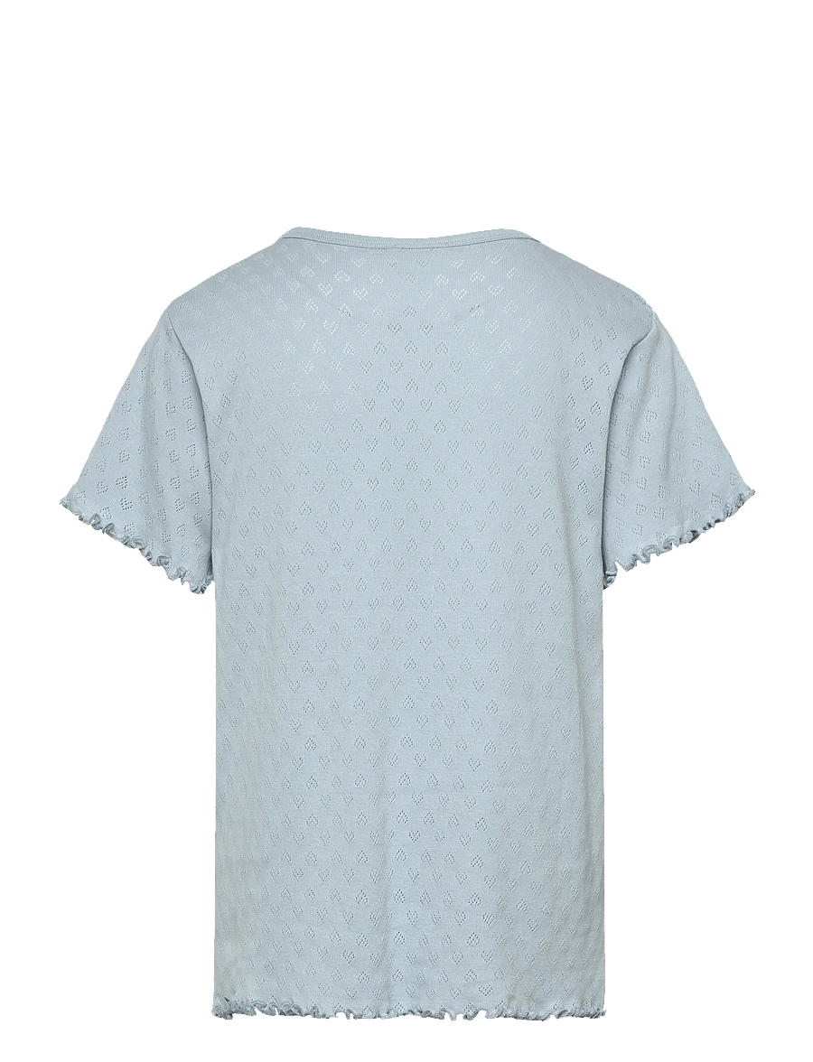 Copenhagen Colors - POINTELLE HEART T-SHIRT - kortærmede t-shirts - dusty blue - 1