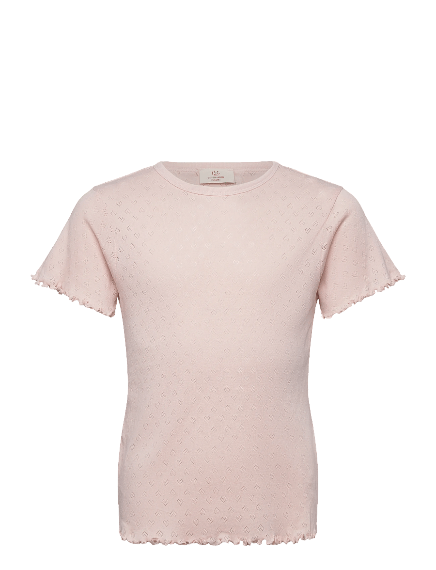 Copenhagen Colors - POINTELLE HEART T-SHIRT - t-shirts à manches courtes - dusty rose - 0