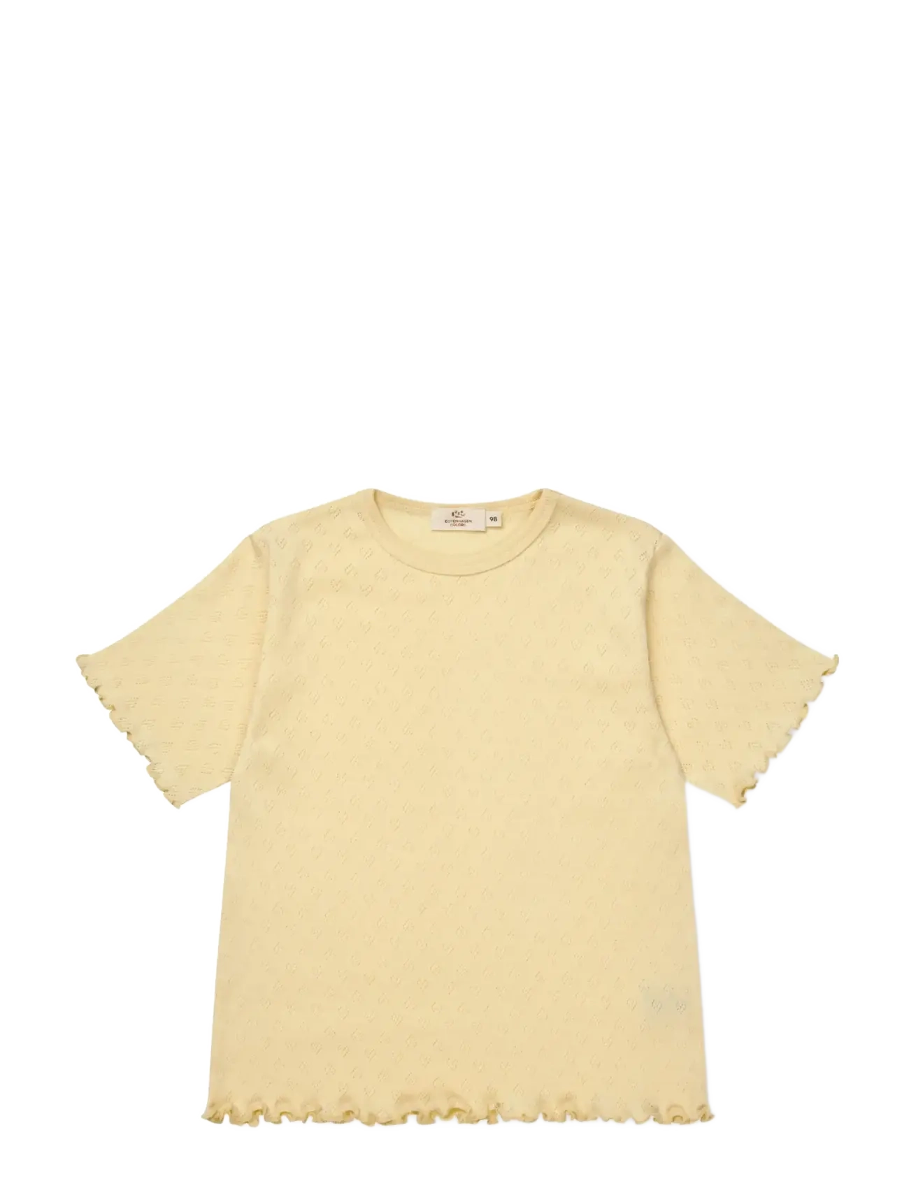 Copenhagen Colors POINTELLE HEART T-SHIRT - Oberteile & T-Shirts - PALE YELLOW / yellow