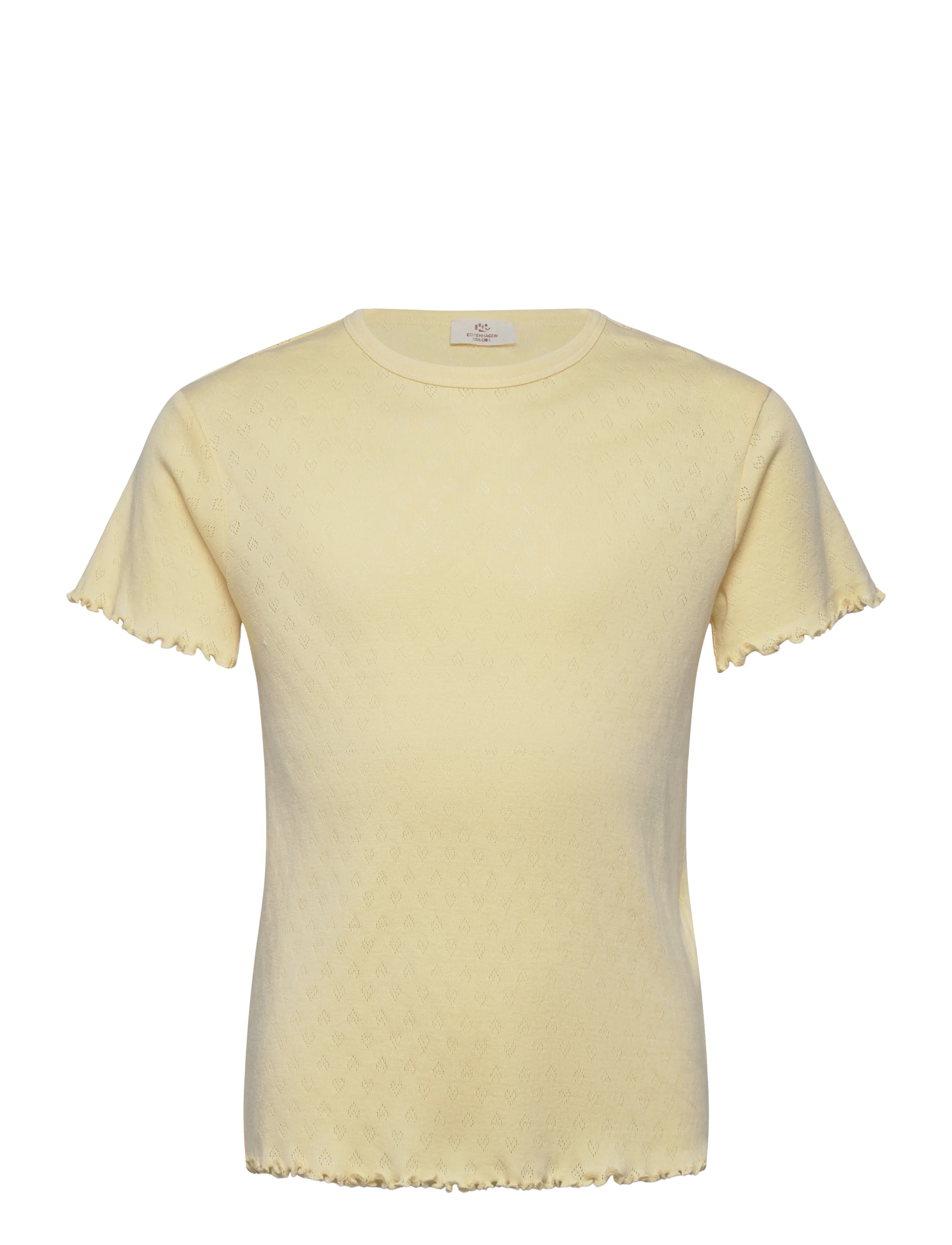 Copenhagen Colors POINTELLE HEART T-SHIRT - Topper & T-skjorter - PALE YELLOW / yellow