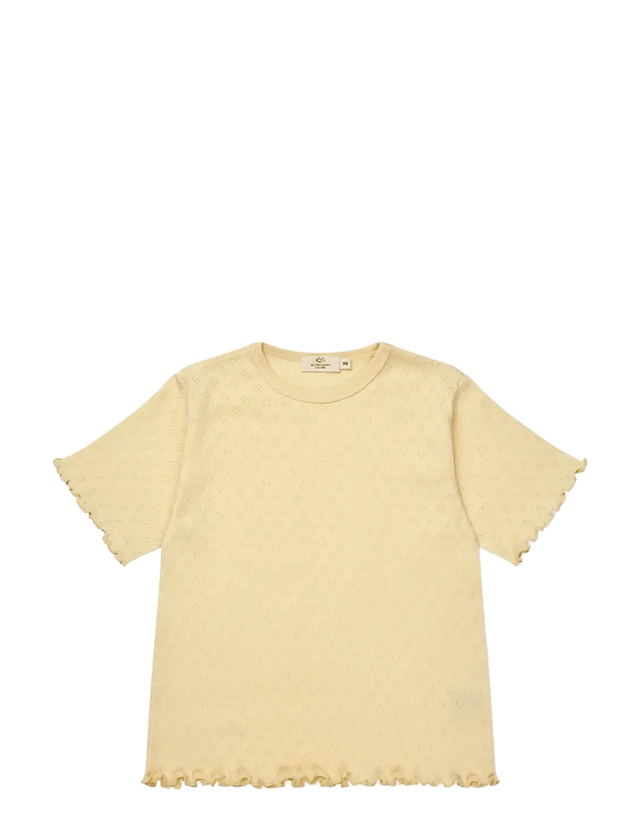 Copenhagen Colors - POINTELLE HEART T-SHIRT - kurzärmelige - pale yellow - 0