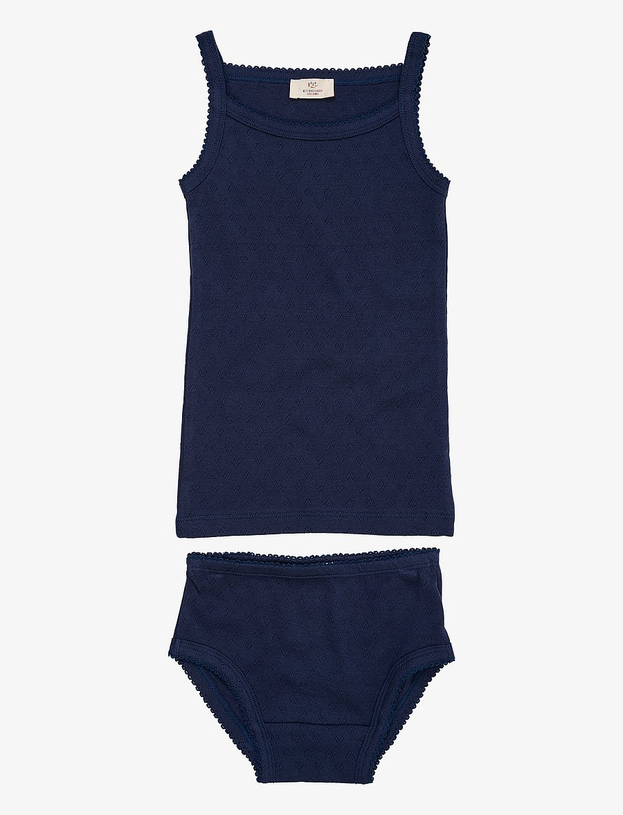Copenhagen Colors - POINTELLE HEART UNDERWEAR SET - sets - navy - 0