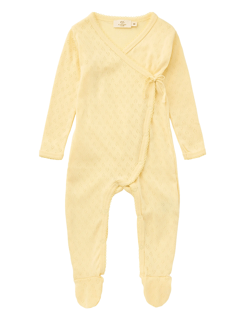 Copenhagen Colors - POINTELLE CROSS-OVER FULL BODY - pitkähihaiset - pale yellow - 0