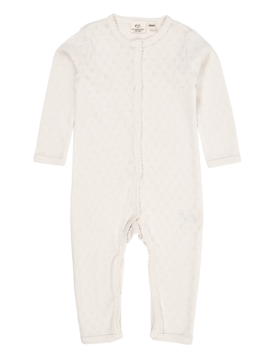 Copenhagen Colors - POINTELLE HEART FULL BODY - ilgomis rankovėmis - cream - 1