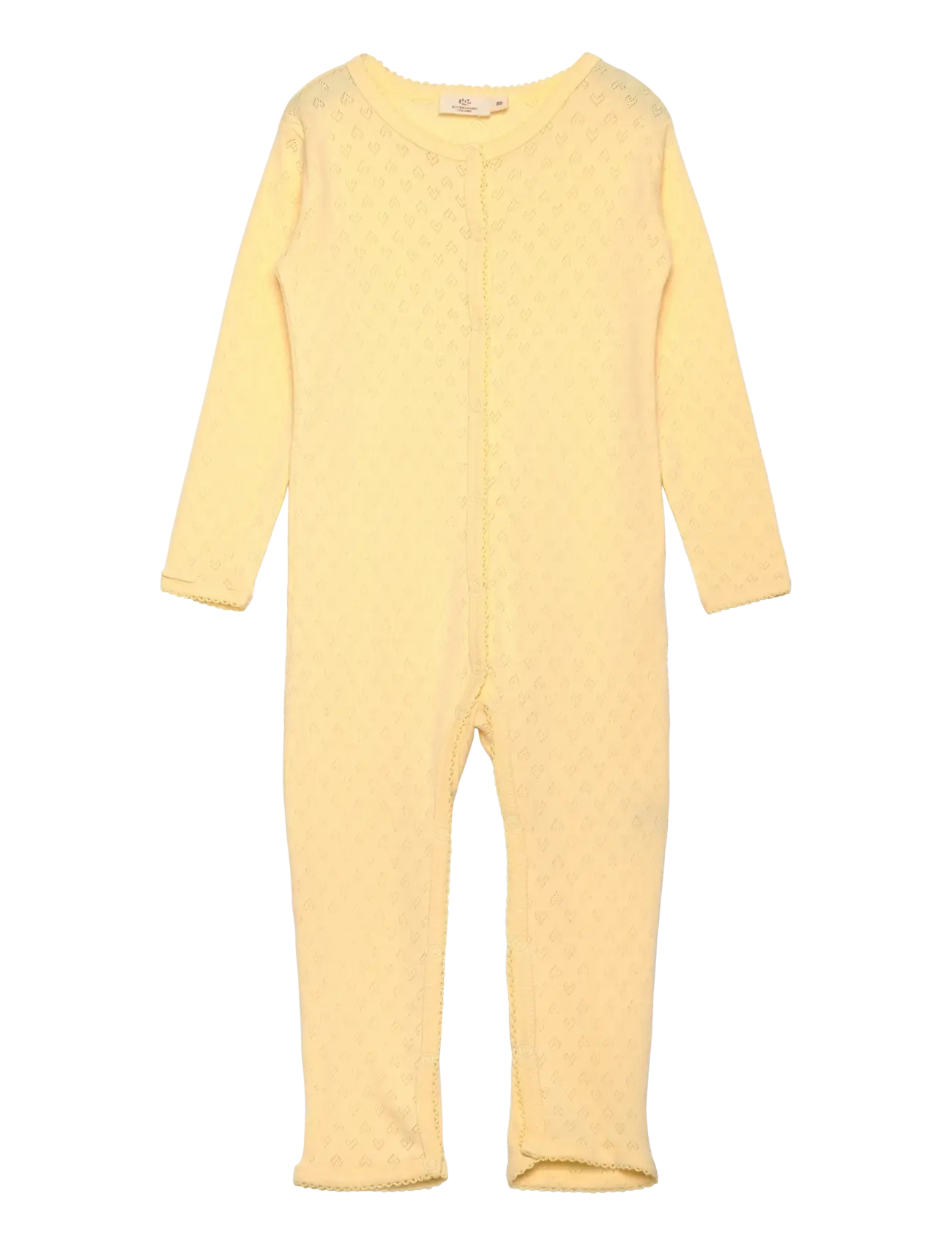 Copenhagen Colors Pointelle Heart Full Body, 86, Bodys, Gelb - Long-sleeved Kinder