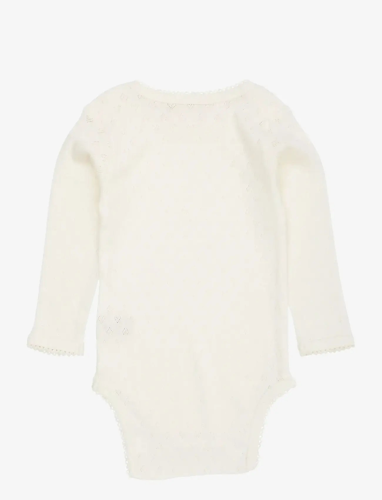Copenhagen Colors - POINTELLE HEART LAPNECK BODY LS - långärmade bodies - cream - 1
