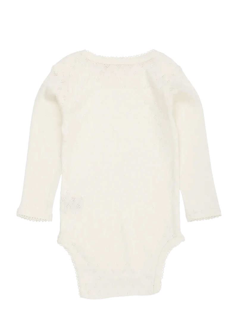 Copenhagen Colors - POINTELLE HEART LAPNECK BODY LS - långärmade bodies - cream - 1