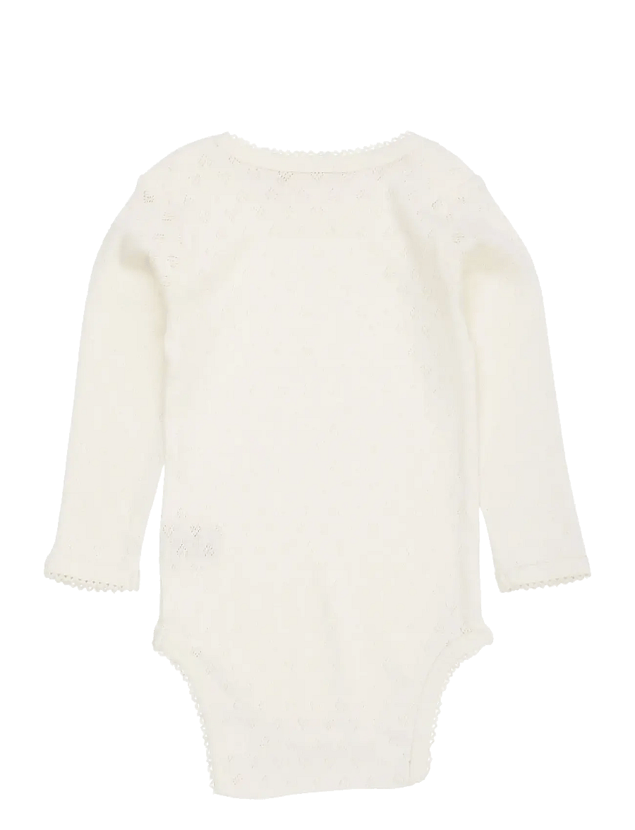 Copenhagen Colors - POINTELLE HEART LAPNECK BODY LS - langärmelige bodys - cream - 1