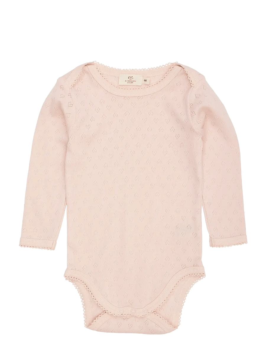 Copenhagen Colors - POINTELLE HEART LAPNECK BODY LS - langærmede bodyer - dusty rose - 0
