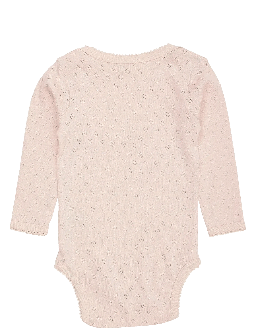 Copenhagen Colors - POINTELLE HEART LAPNECK BODY LS - langærmede bodyer - dusty rose - 1