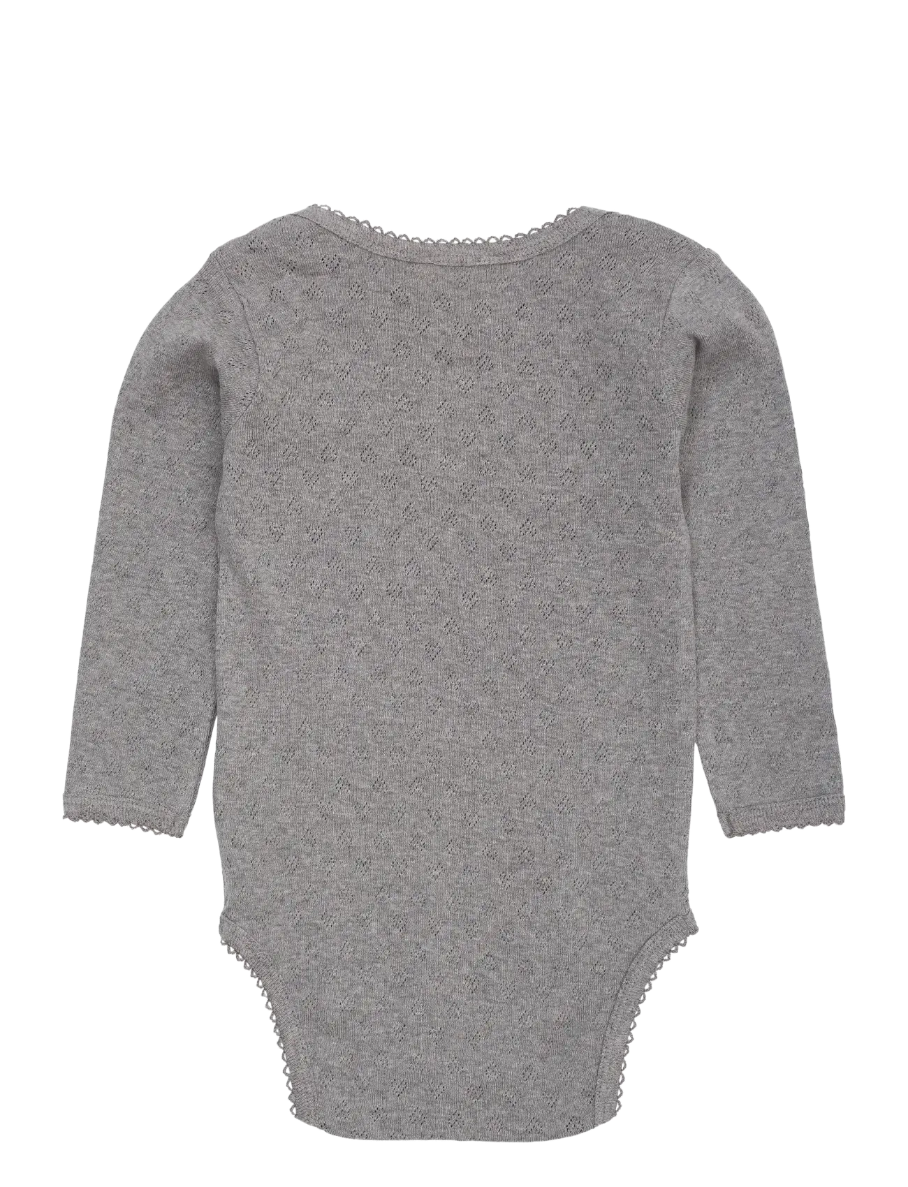 Copenhagen Colors - POINTELLE HEART LAPNECK BODY LS - langærmede bodyer - grey mel. - 1