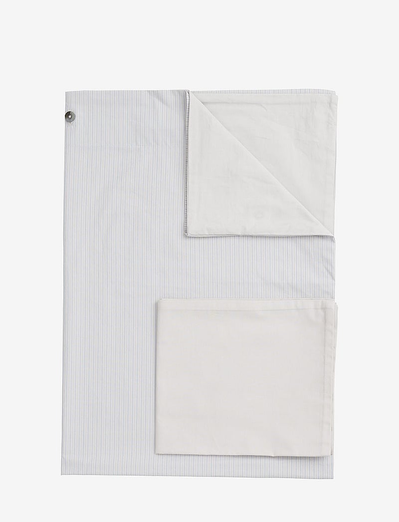 Copenhagen Colors - FUTURE BABY BED LINEN W. STRIPES - påslakanset - lt. grey/ lt. blue core - 1