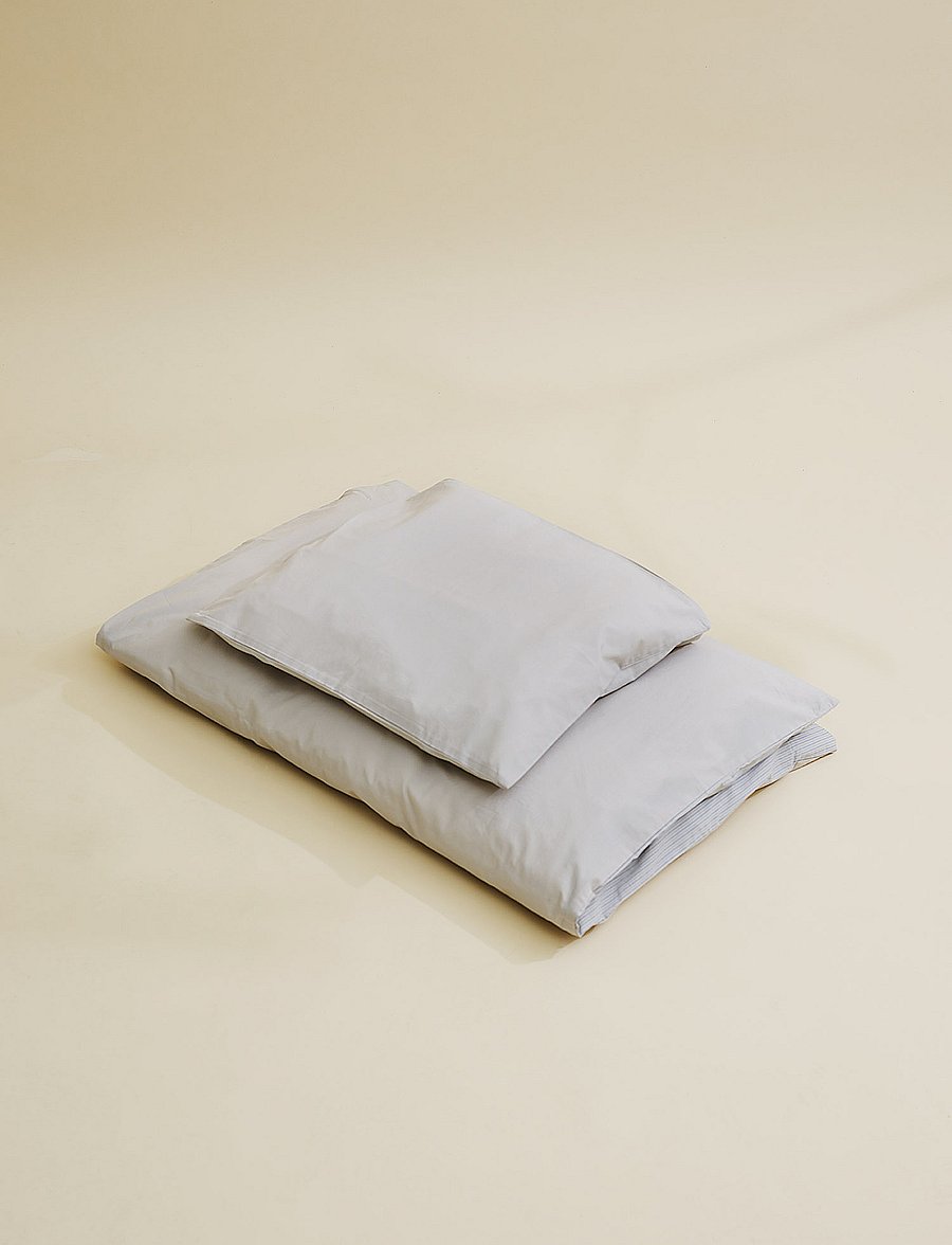 Copenhagen Colors - FUTURE BABY BED LINEN W. STRIPES - voodiriiete komplektid - lt. grey/ lt. blue core - 2