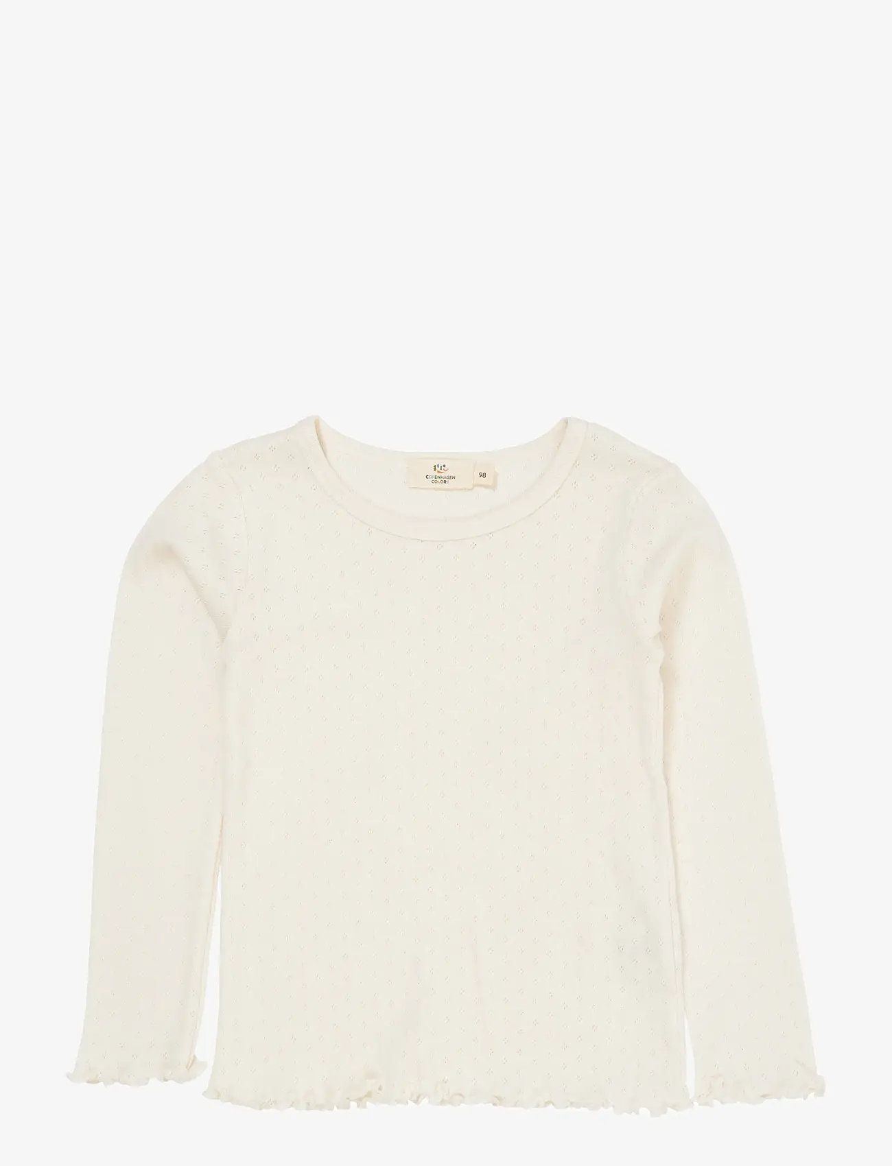 Copenhagen Colors - SUMMER POINTELLE LS TEE - langærmede t-shirts - cream - 0