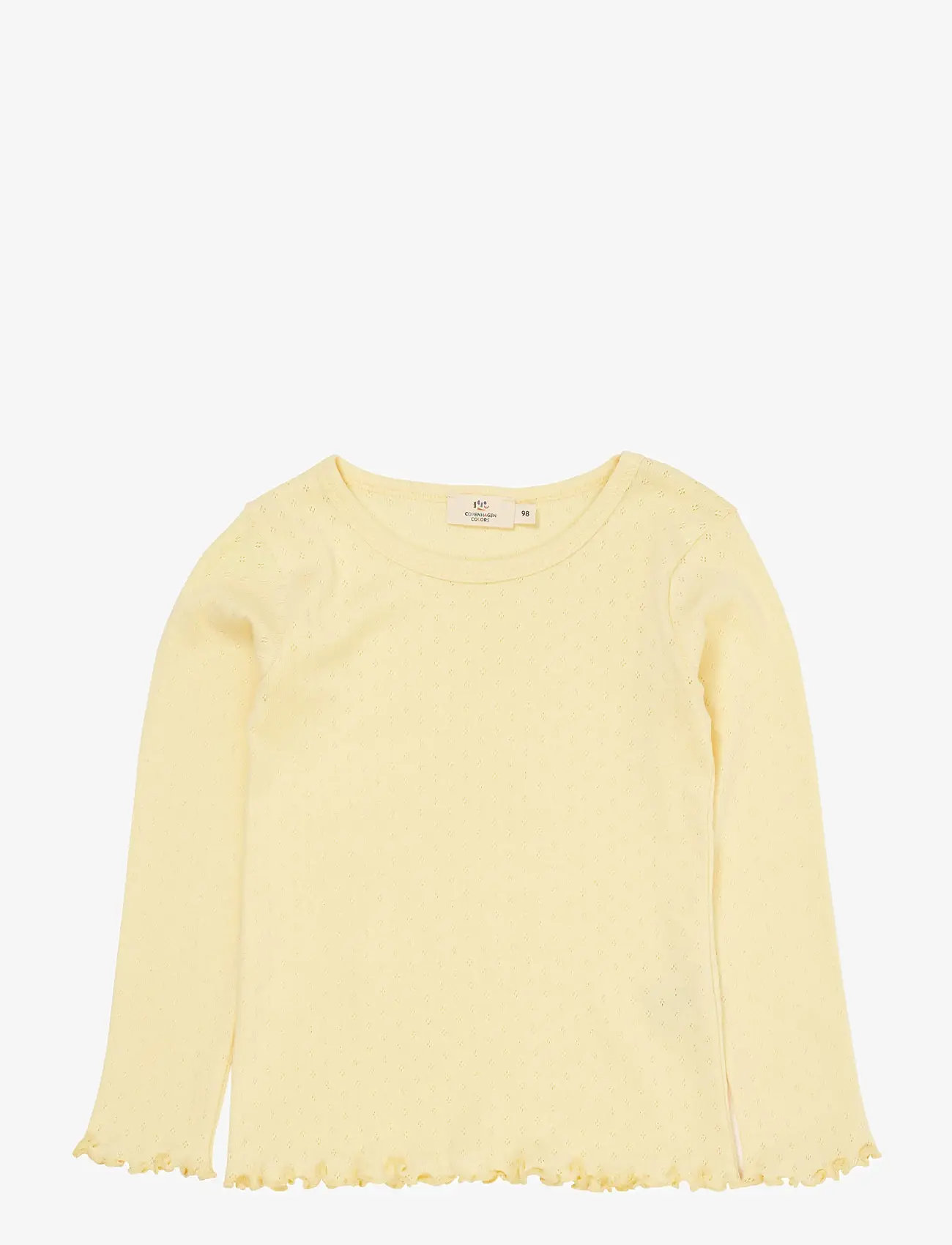 Copenhagen Colors - SUMMER POINTELLE LS TEE - långärmade t-shirts - lt. yellow - 0