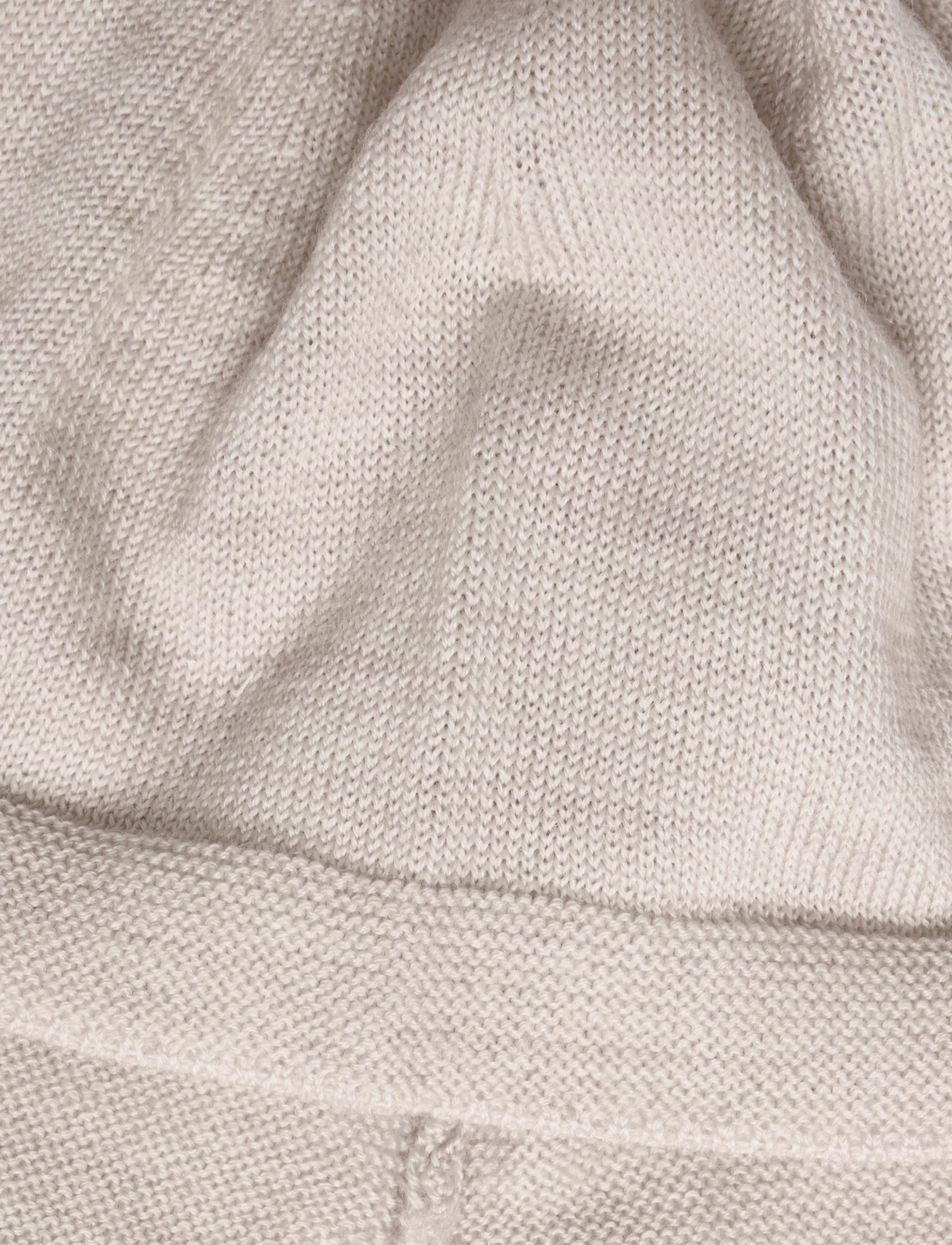 Copenhagen Colors - Merino Knitted Baby Bonnet w. PomPom + Baby Mittens - baby-handschuhe - pale cream melange - 2