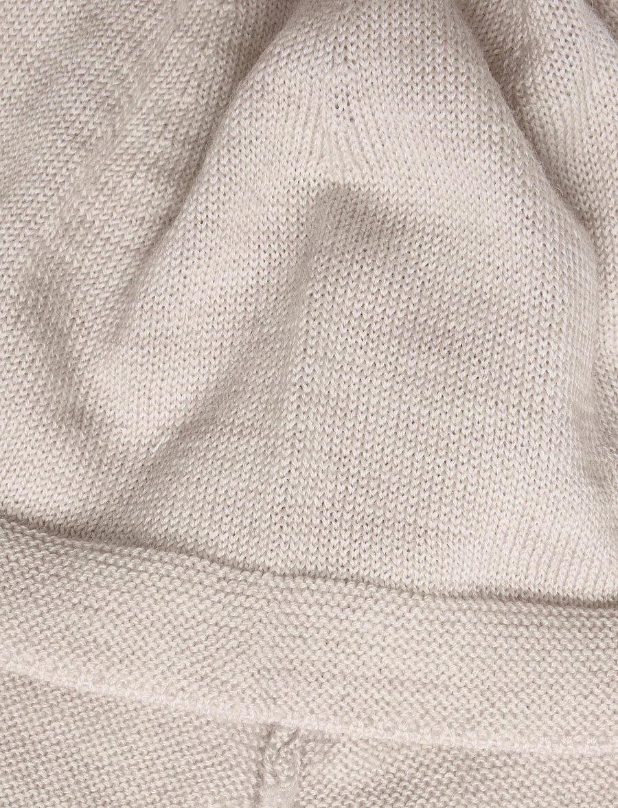 Copenhagen Colors - Merino Knitted Baby Bonnet w. PomPom + Baby Mittens - baby-handschuhe - pale cream melange - 2