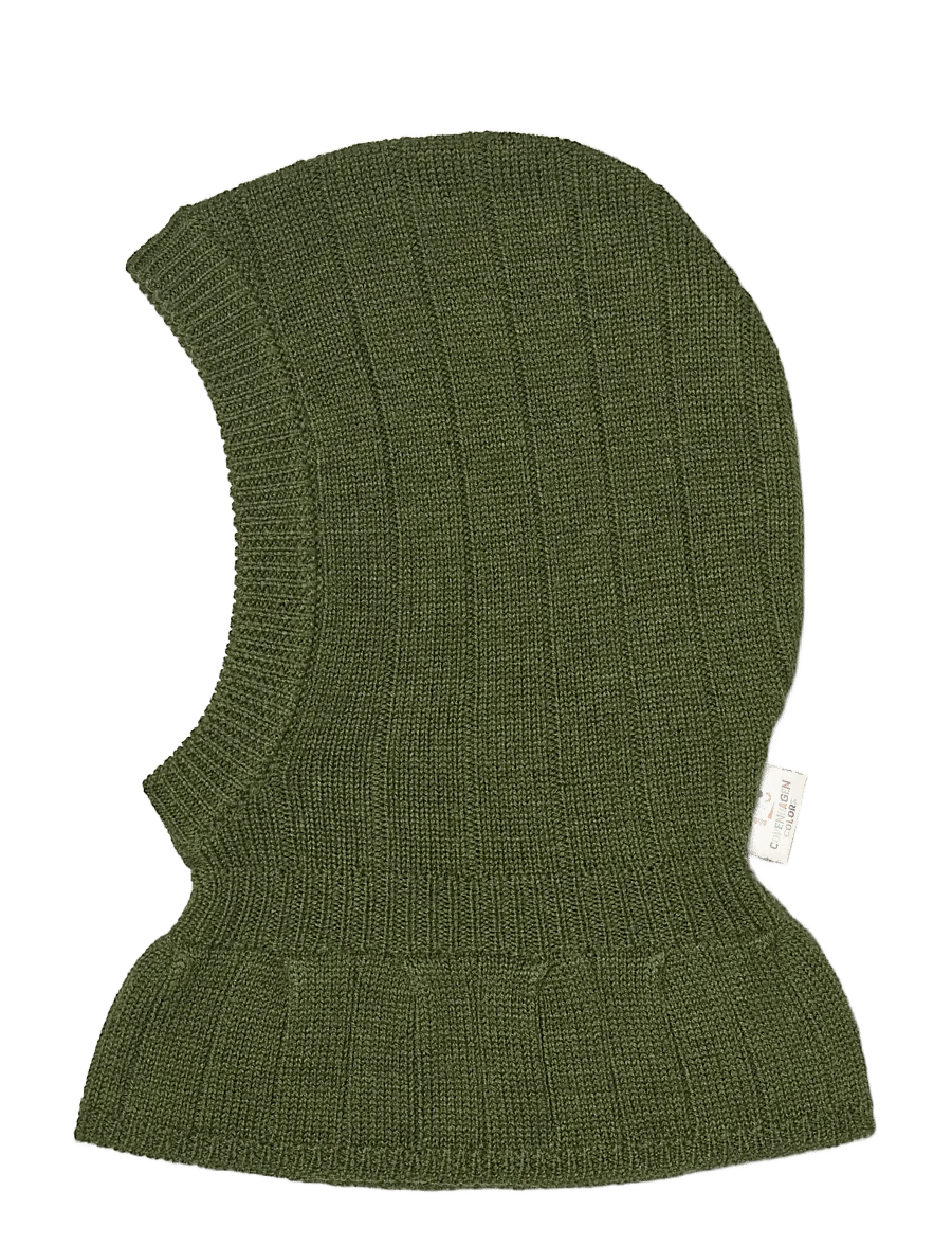 Copenhagen Colors - Merino Rib Knitted Balaclava - vinter tilbehør - dk green - 0