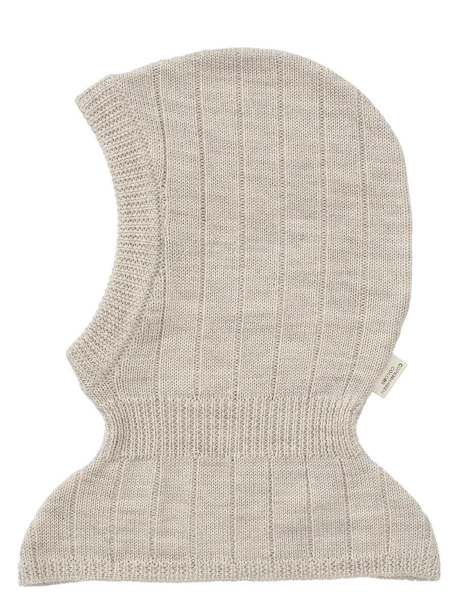 Copenhagen Colors - MERINO RIB KNITTED BALACLAVA - vinteraccessoarer - pale cream melange - 0