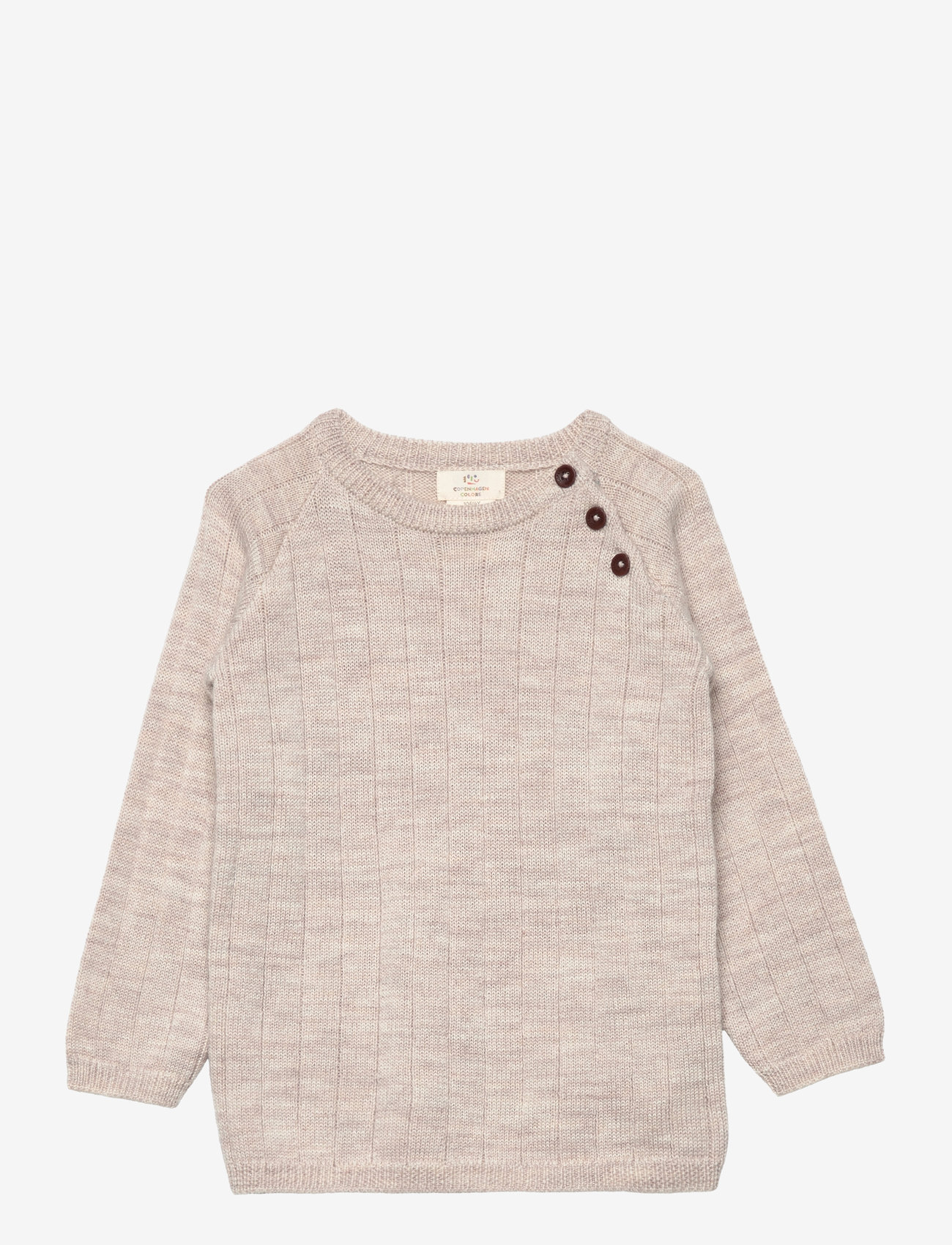 Copenhagen Colors - MERINO KNITTED BLOUSE - trøjer - pale cream melange - 1