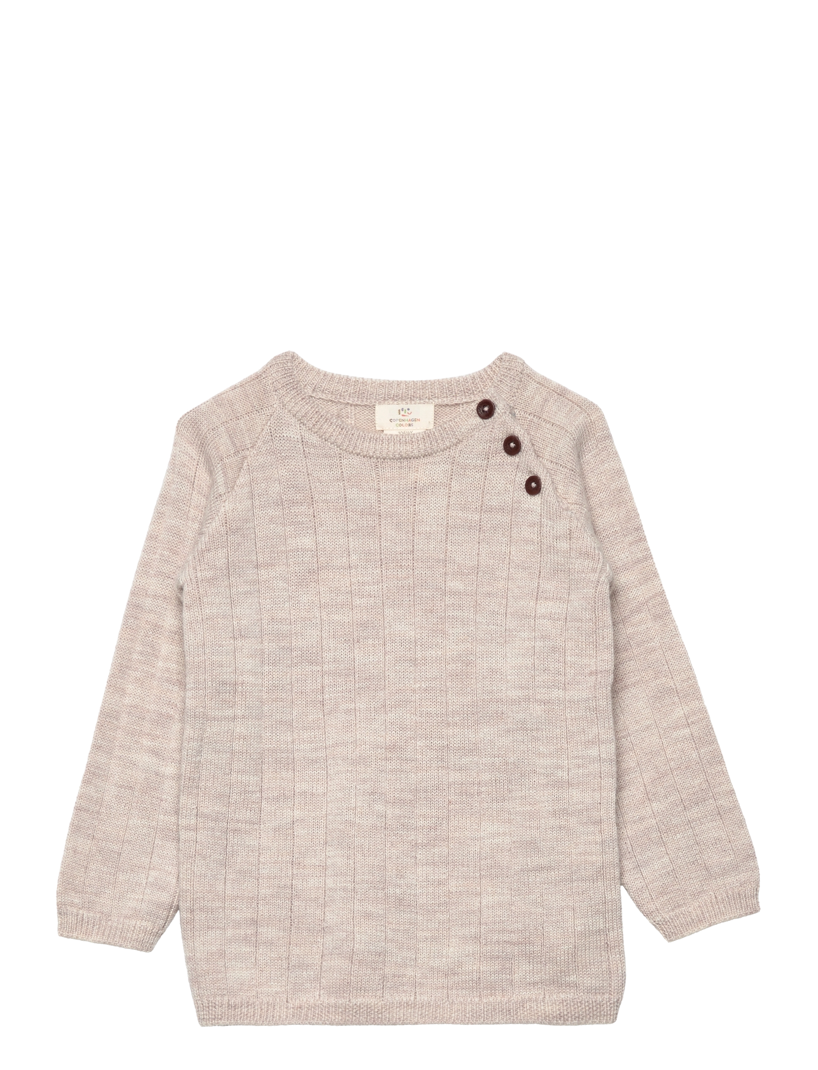 Copenhagen Colors MERINO KNITTED BLOUSE - Overdele - PALE CREAM MELANGE / beige