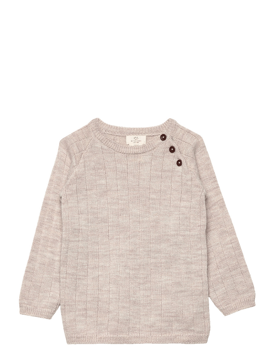 Copenhagen Colors - MERINO KNITTED BLOUSE - pullover - pale cream melange - 1