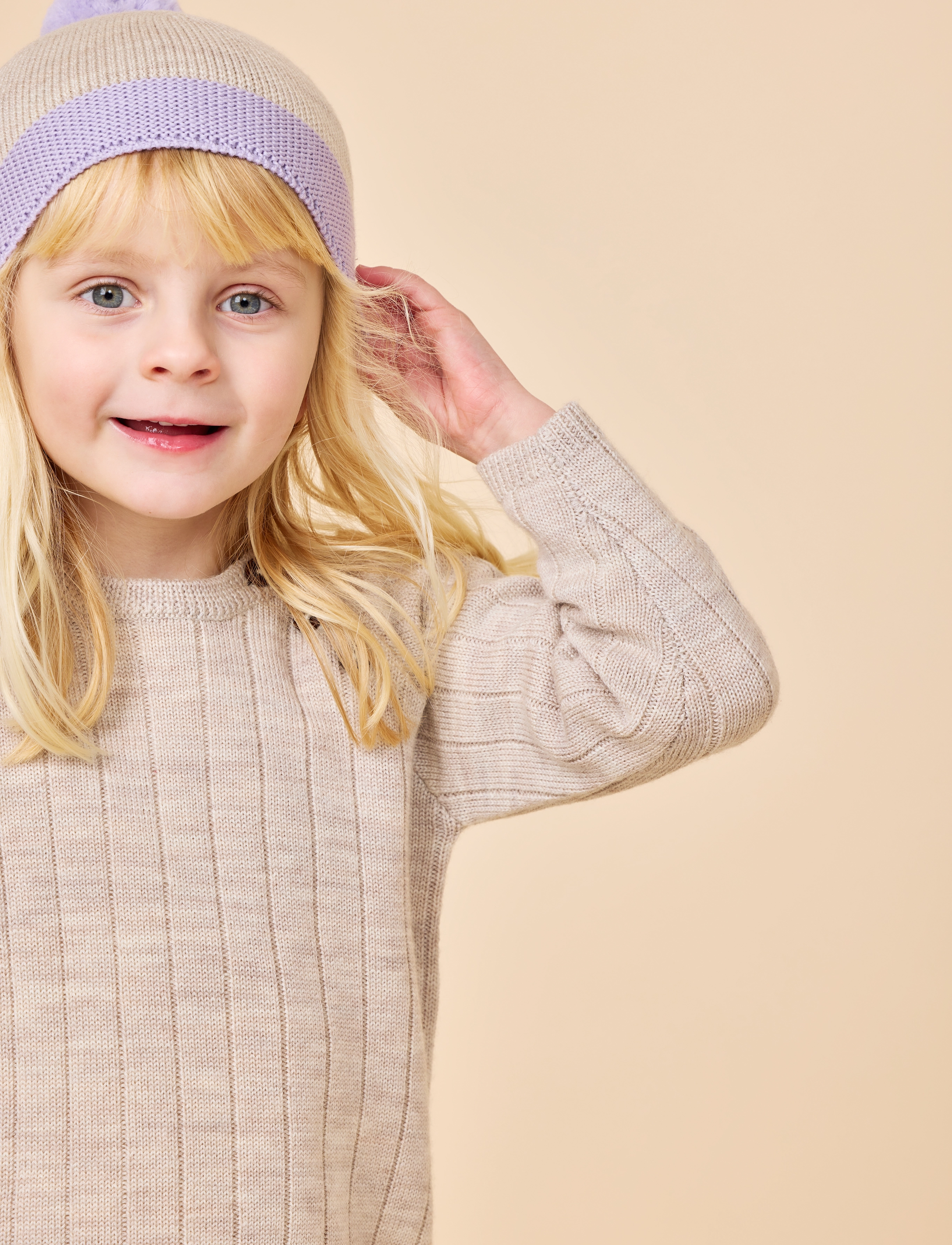 Copenhagen Colors MERINO KNITTED BLOUSE - Stickade tröjor - PALE CREAM MELANGE / beige
