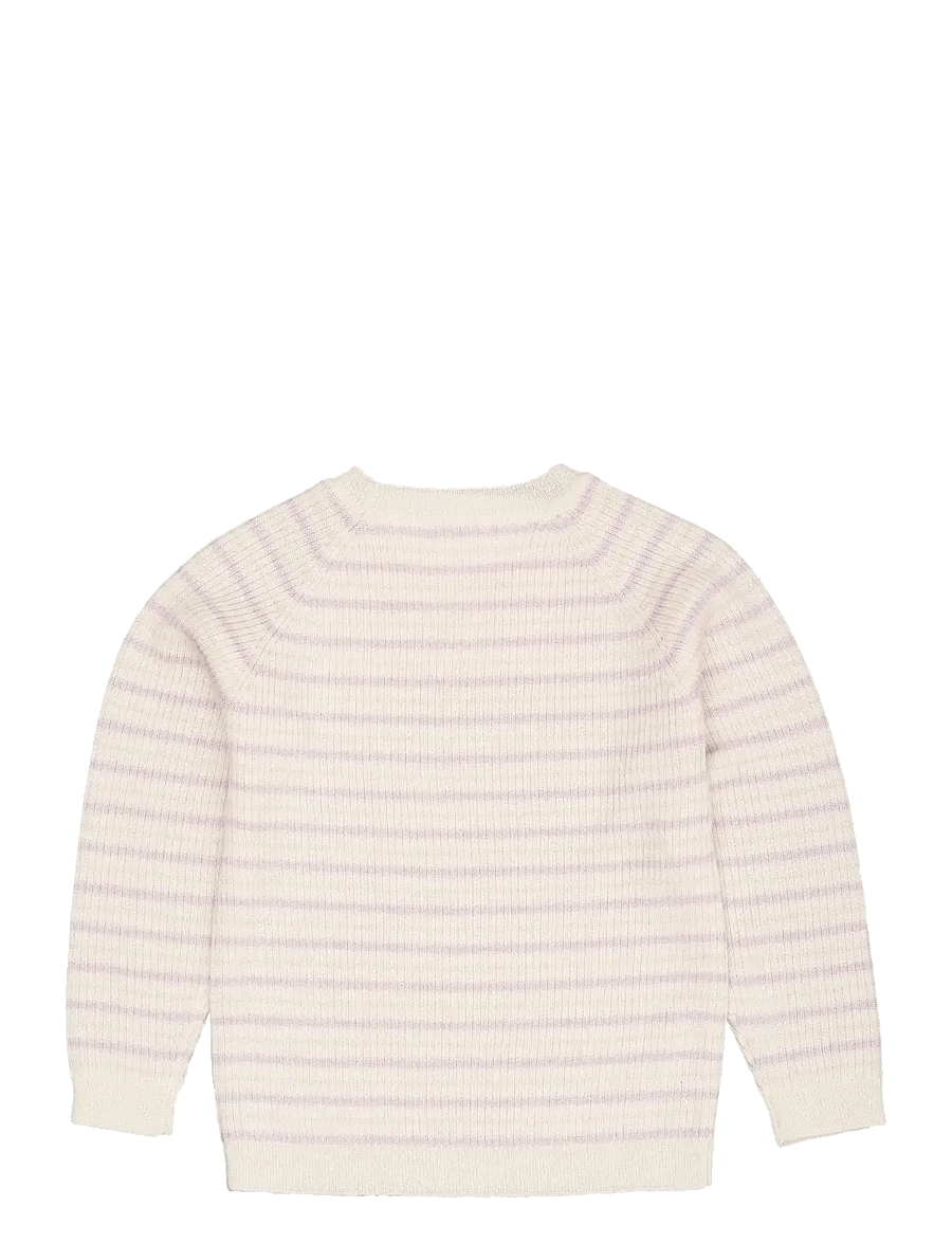 Copenhagen Colors - MERINO CLASSIC RIB BLOUSE - džemprid - cream/lavender/dusty rose combi - 1