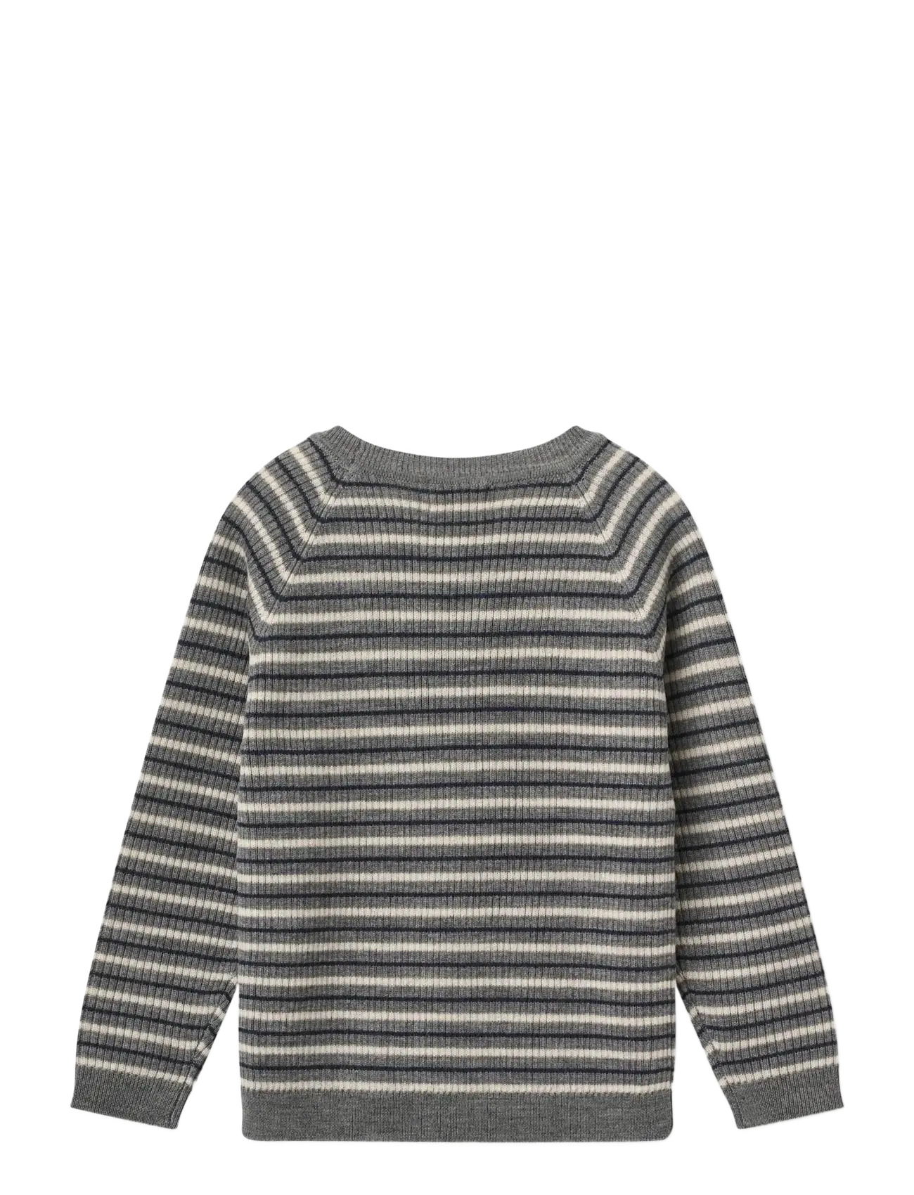 Copenhagen Colors - Merino Classic Rib Blouse - trøjer - grey stripe - 1