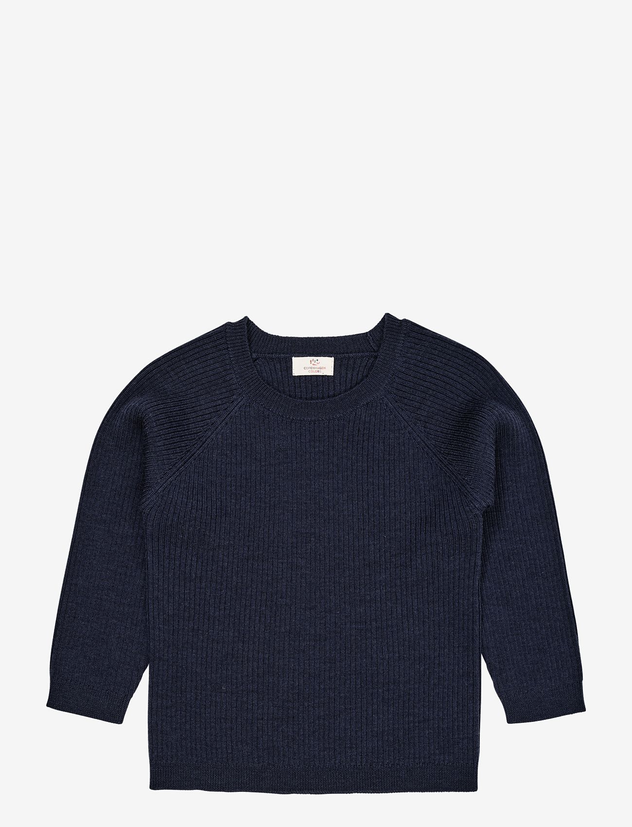 Copenhagen Colors - MERINO CLASSIC RIB BLOUSE - stickade tröjor - navy - 0
