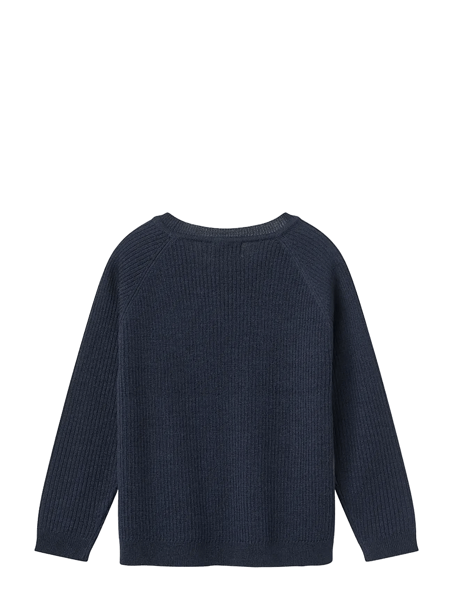 Copenhagen Colors - Merino Classic Rib Blouse - stickade tröjor - navy - 1