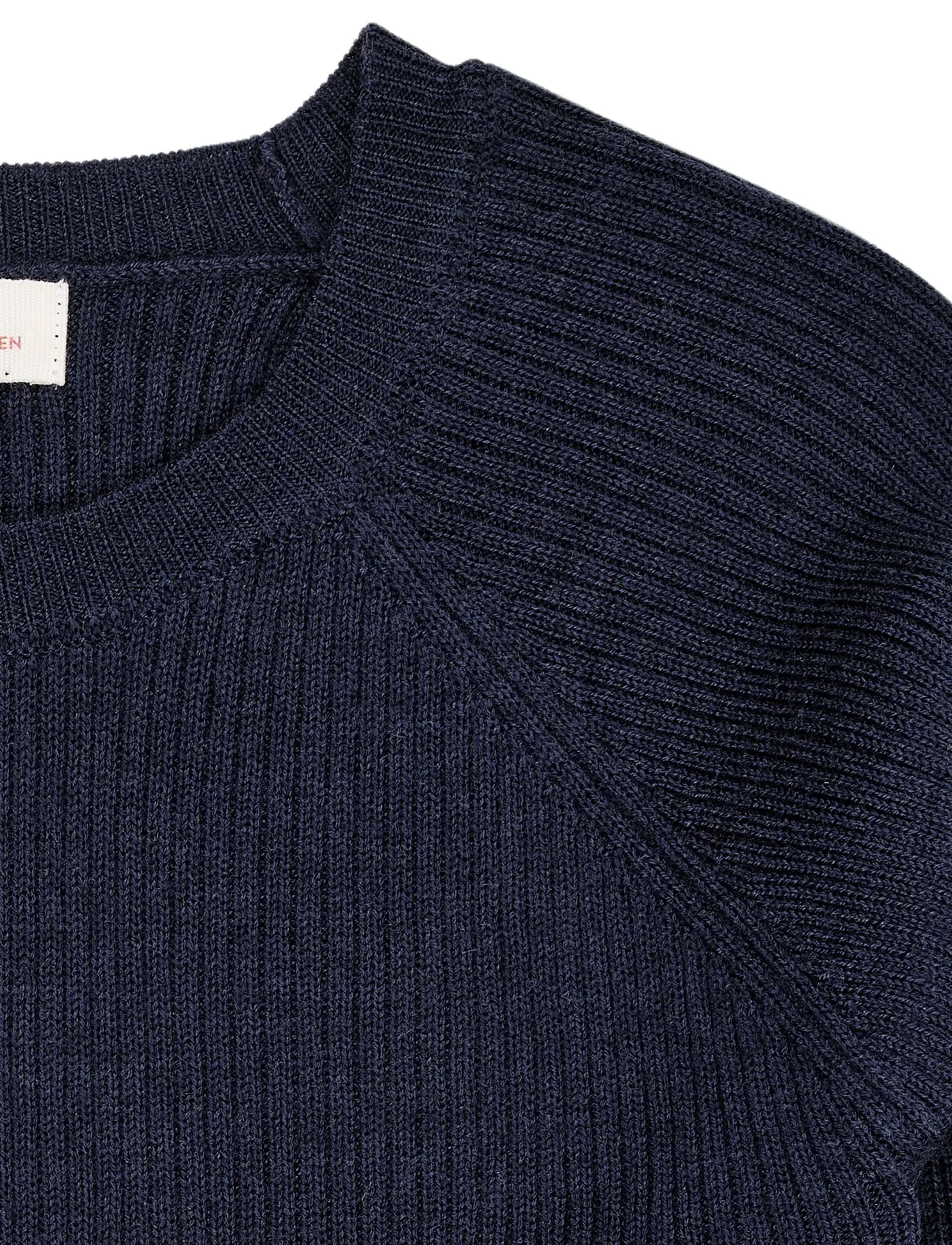 Copenhagen Colors - Merino Classic Rib Blouse - jumpers - navy - 4