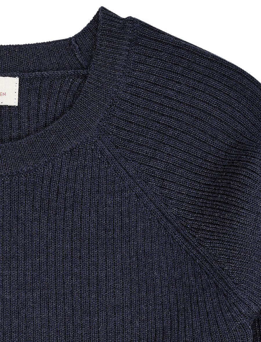 Copenhagen Colors - Merino Classic Rib Blouse - stickade tröjor - navy - 4