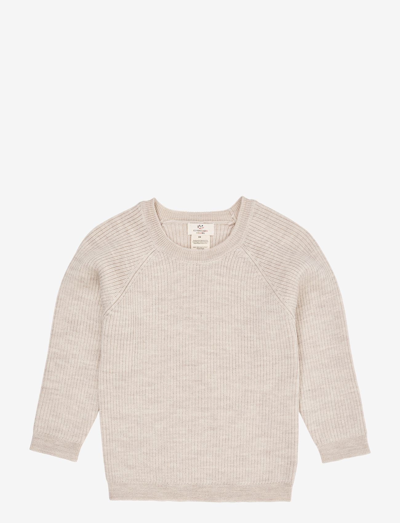 Copenhagen Colors - MERINO CLASSIC RIB BLOUSE - trøjer - pale cream melange - 1