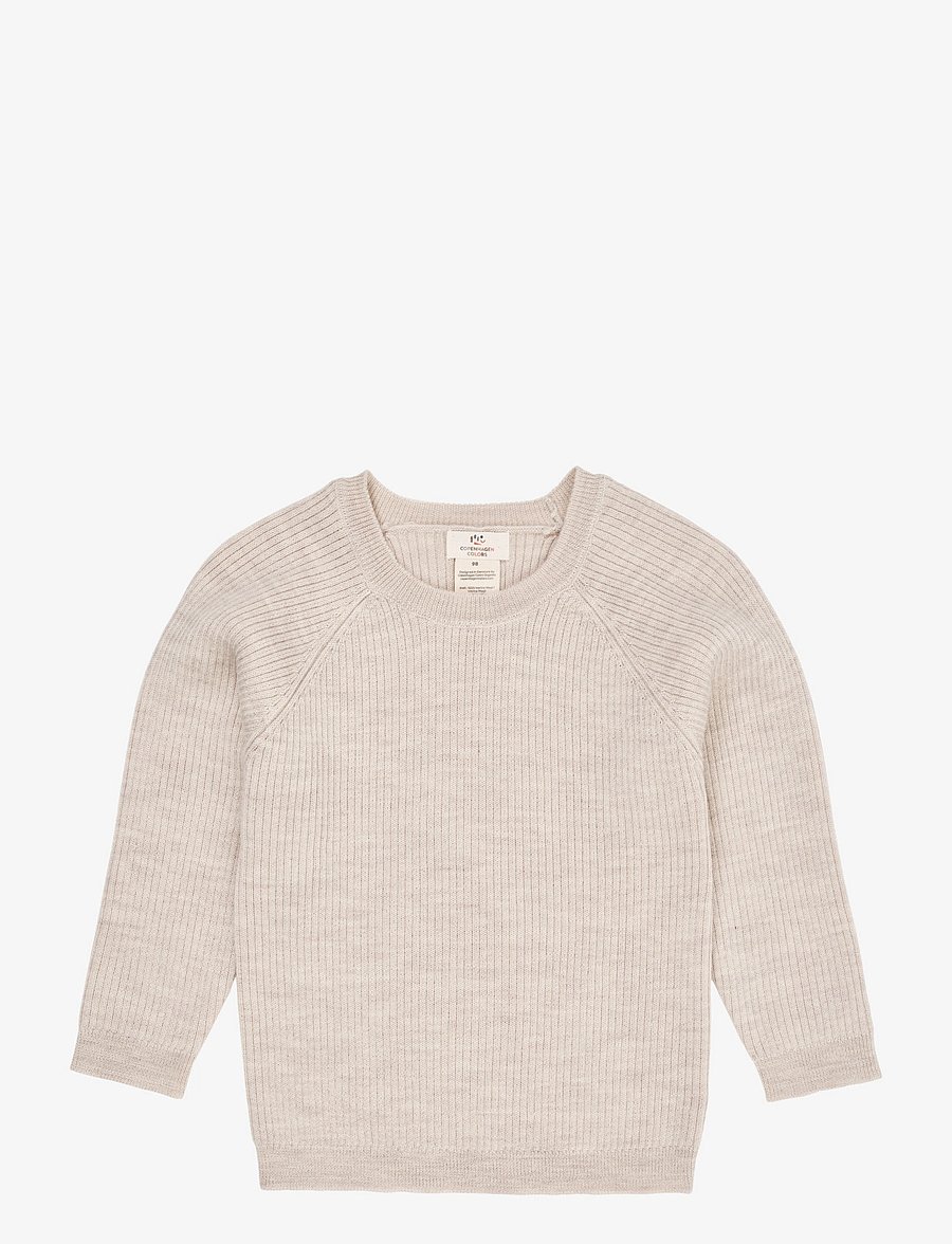 Copenhagen Colors - MERINO CLASSIC RIB BLOUSE - džemprid - pale cream melange - 1