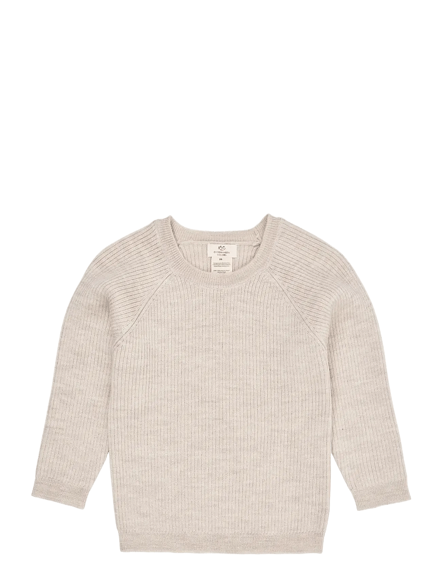 Copenhagen Colors - Merino Classic Rib Blouse - džemprid - pale cream melange - 1