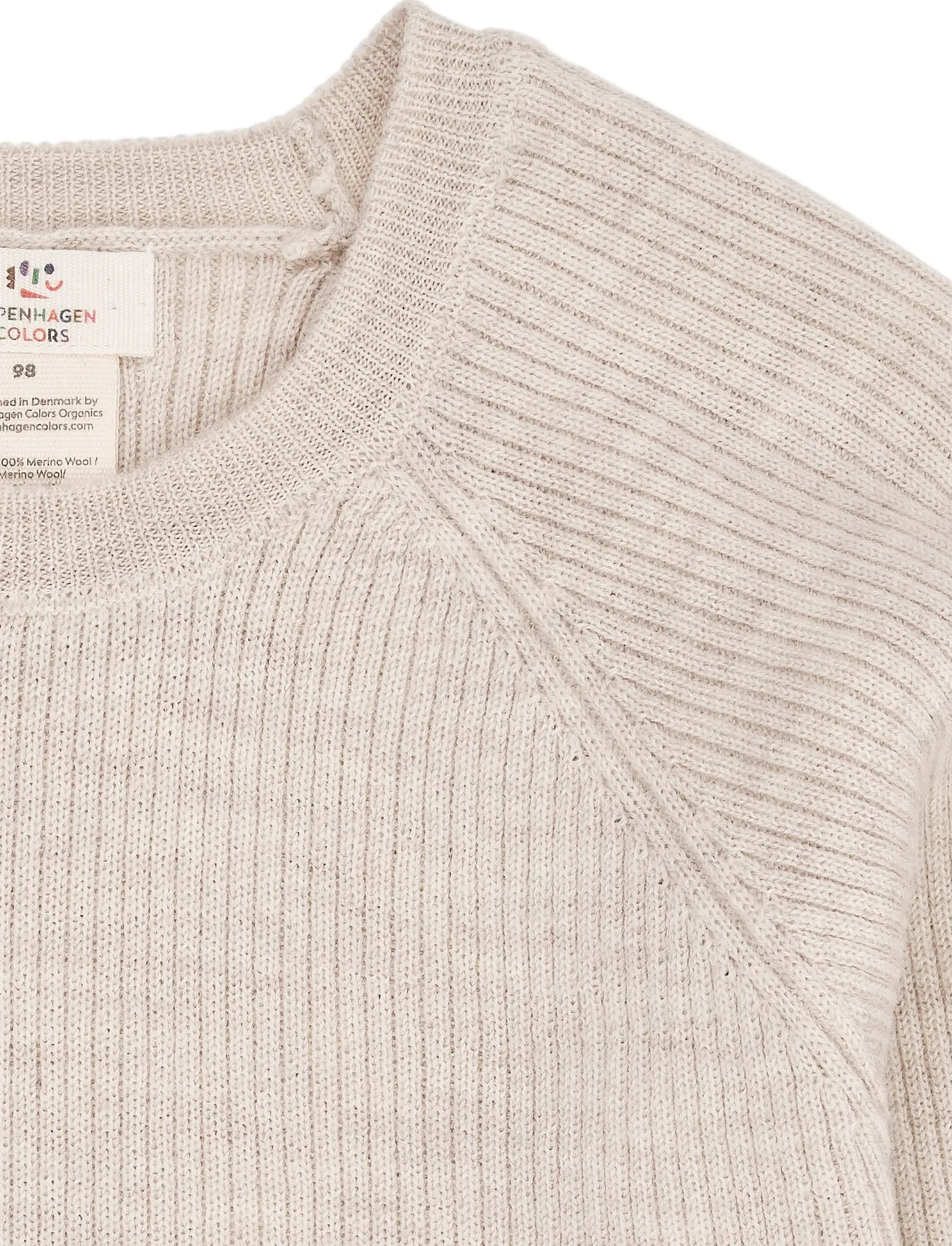 Copenhagen Colors - Merino Classic Rib Blouse - stickade tröjor - pale cream melange - 4