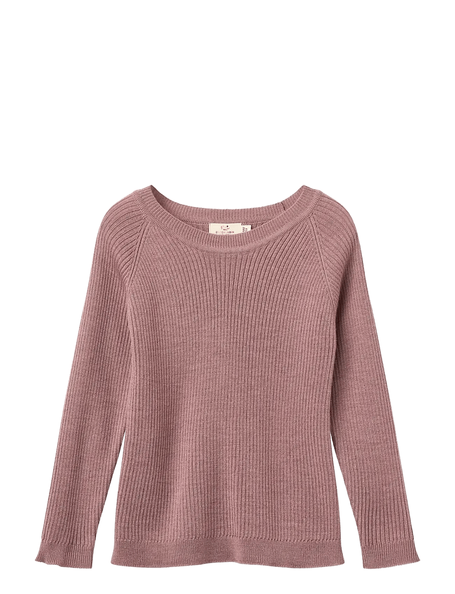 Copenhagen Colors - Merino Classic Rib Blouse - trøjer - winter rose - 0