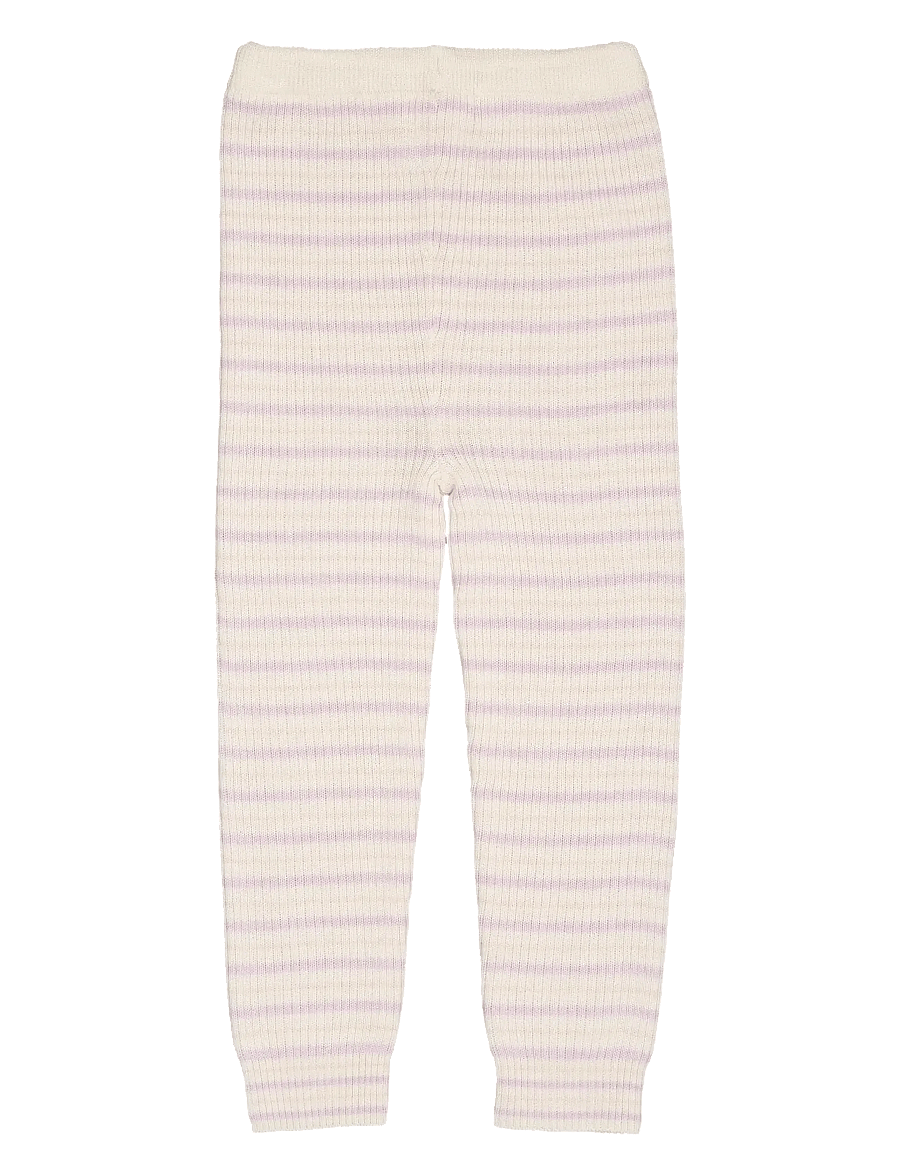Copenhagen Colors - MERINO CLASSIC RIB LEGGINGS W. DRAWSTRINGS - leggings - cream/lavender/dusty rose combi - 1