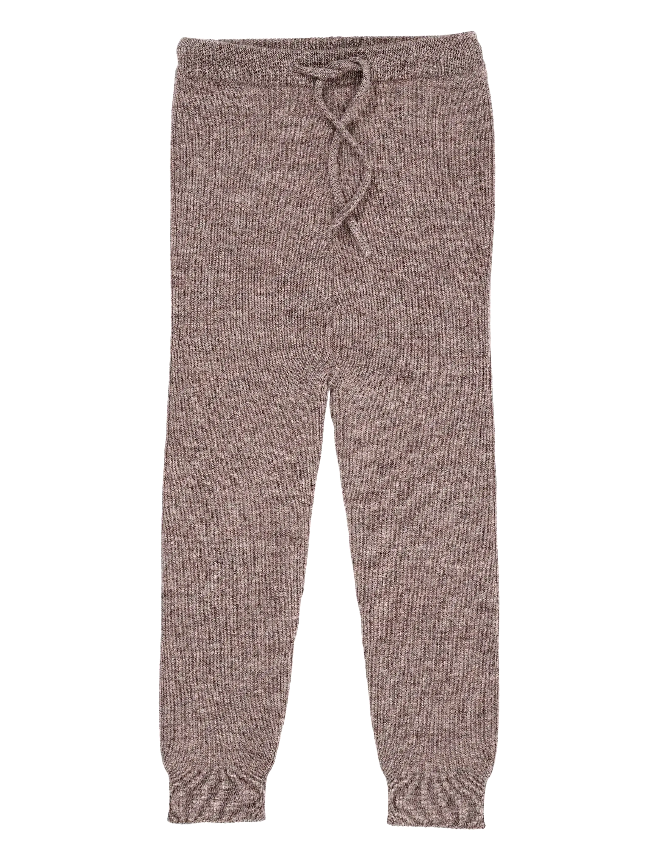 Copenhagen Colors MERINO CLASSIC RIB LEGGINGS W. DRAWSTRINGS - Leggings - NATURAL MELANGE / brown