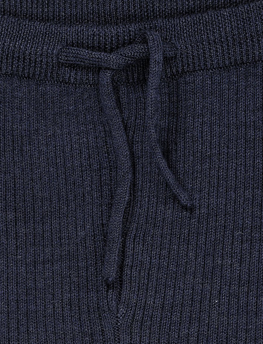 Copenhagen Colors - Merino Classic Rib Leggings with Drawstrings - underställ baby - navy - 2
