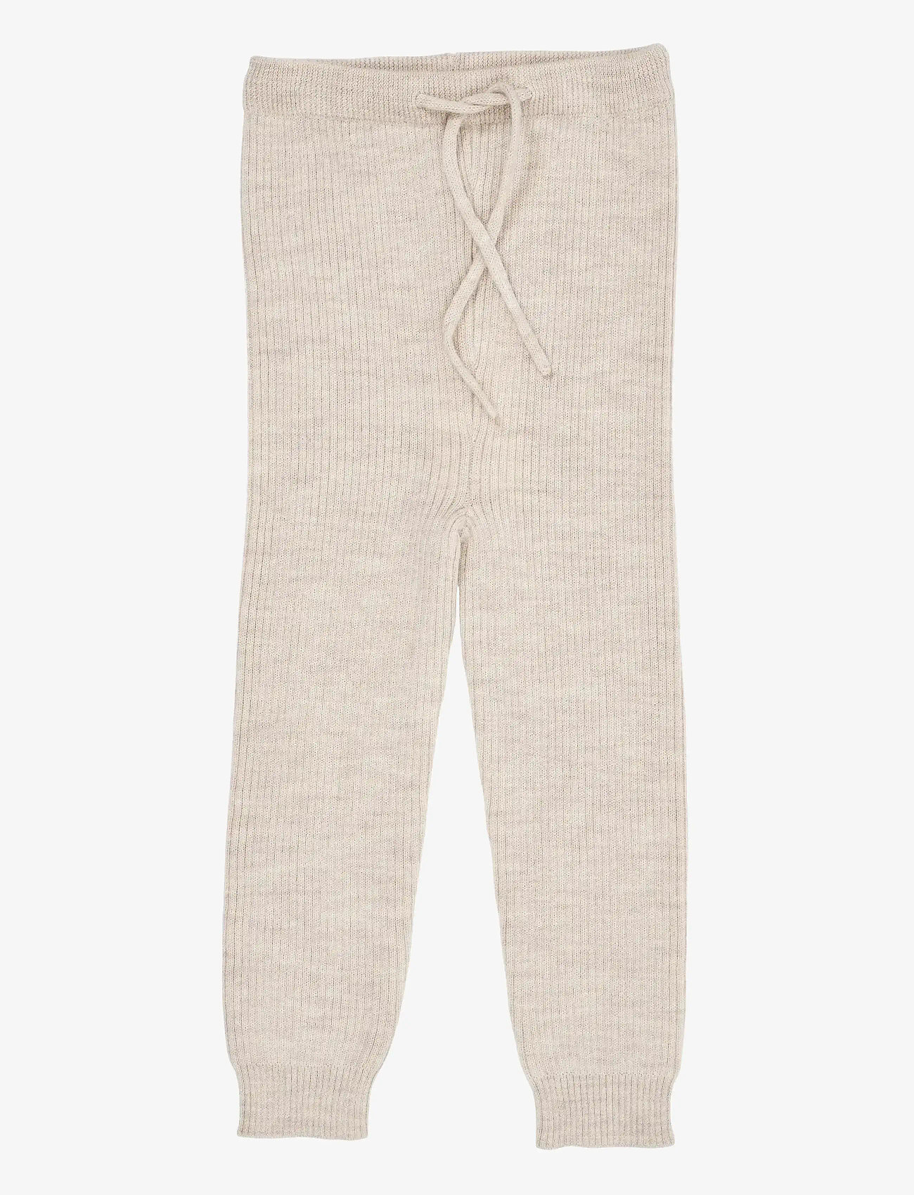 Copenhagen Colors - MERINO CLASSIC RIB LEGGINGS W. DRAWSTRINGS - leggings - pale cream melange - 1