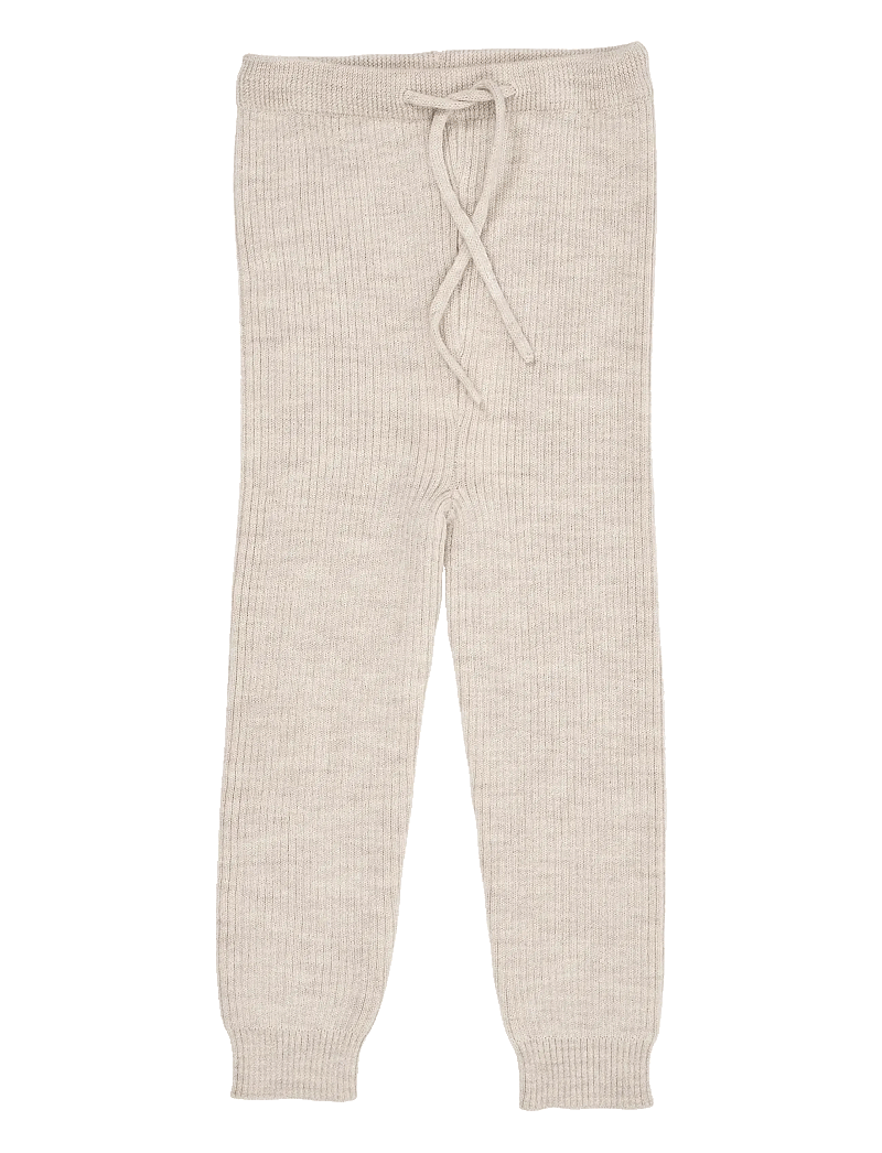 Copenhagen Colors - MERINO CLASSIC RIB LEGGINGS W. DRAWSTRINGS - leggings - pale cream melange - 1