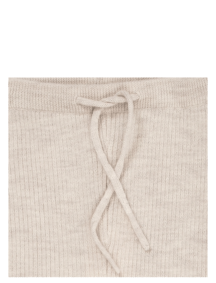 Copenhagen Colors - MERINO CLASSIC RIB LEGGINGS W. DRAWSTRINGS - leggings - pale cream melange - 3