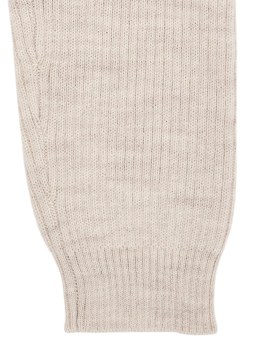 Copenhagen Colors - Merino Classic Rib Leggings with Drawstrings - underställ baby - pale cream melange - 4