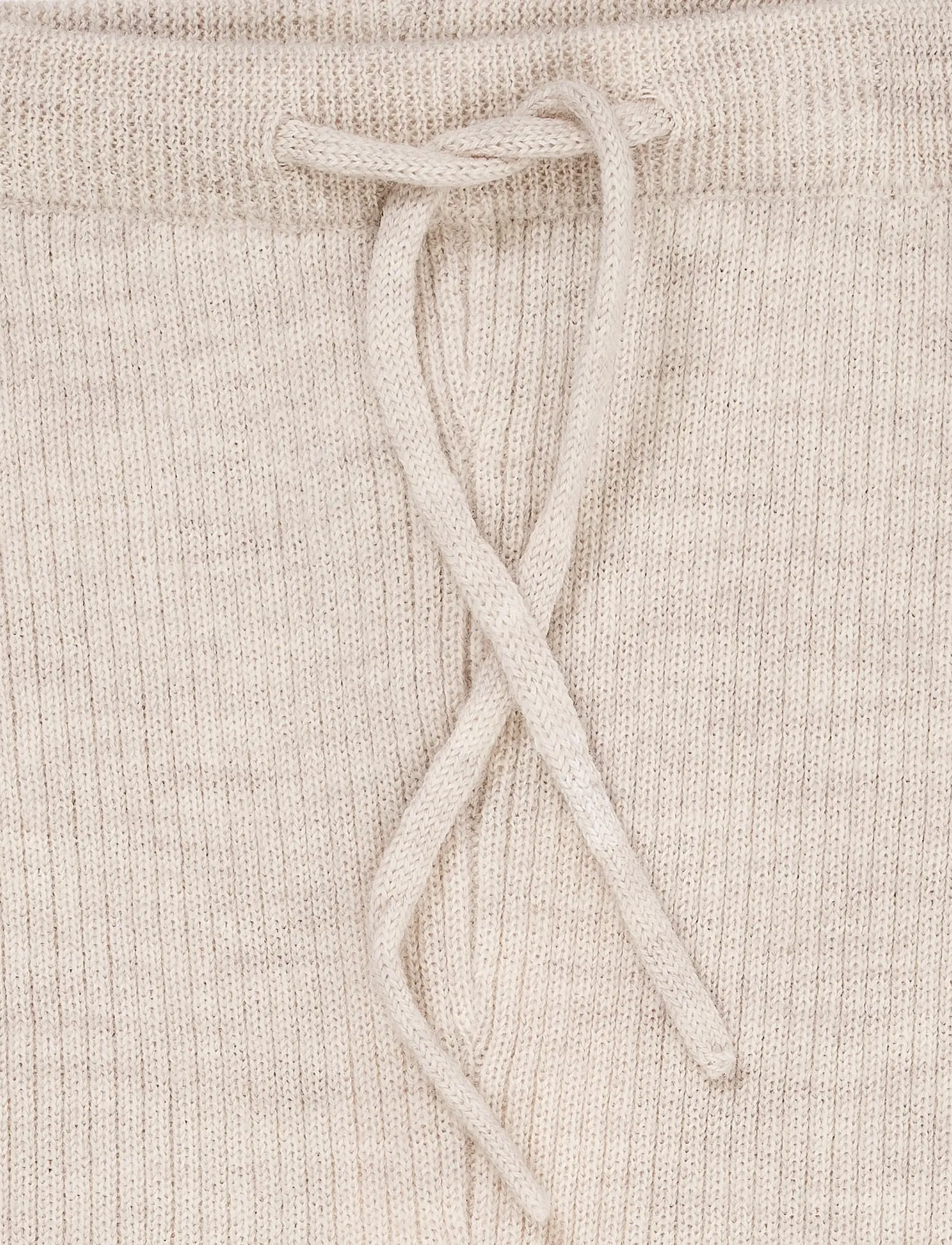 Copenhagen Colors - Merino Classic Rib Leggings with Drawstrings - underställ baby - pale cream melange - 5