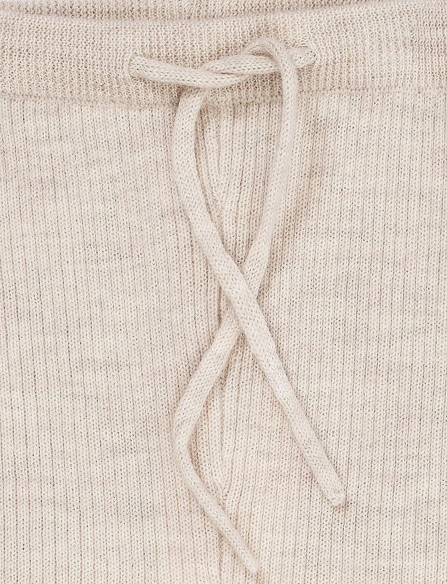 Copenhagen Colors - Merino Classic Rib Leggings with Drawstrings - underställ baby - pale cream melange - 5