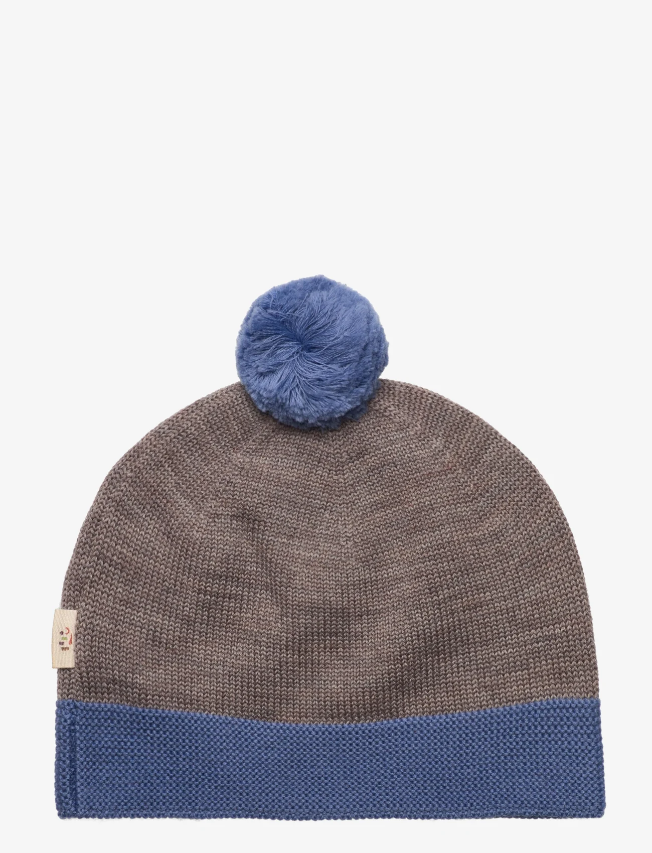 Copenhagen Colors - KNITTED BEANIE WITH POMPOM - die niedrigsten preise - natural melange/ blue comb. - 0