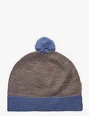 Copenhagen Colors - KNITTED BEANIE WITH POMPOM - mažiausios kainos - natural melange/ blue comb. - 1